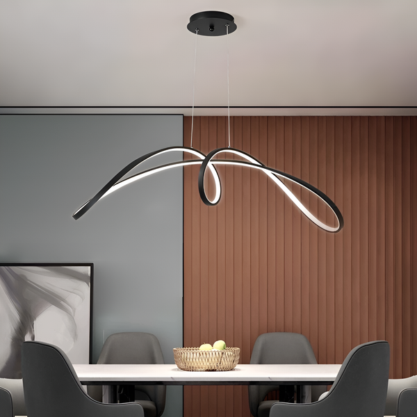 Люстра підвісна чорна хвиляста L-93 cm Led 47W 4000K Black Wave 250680-100005368