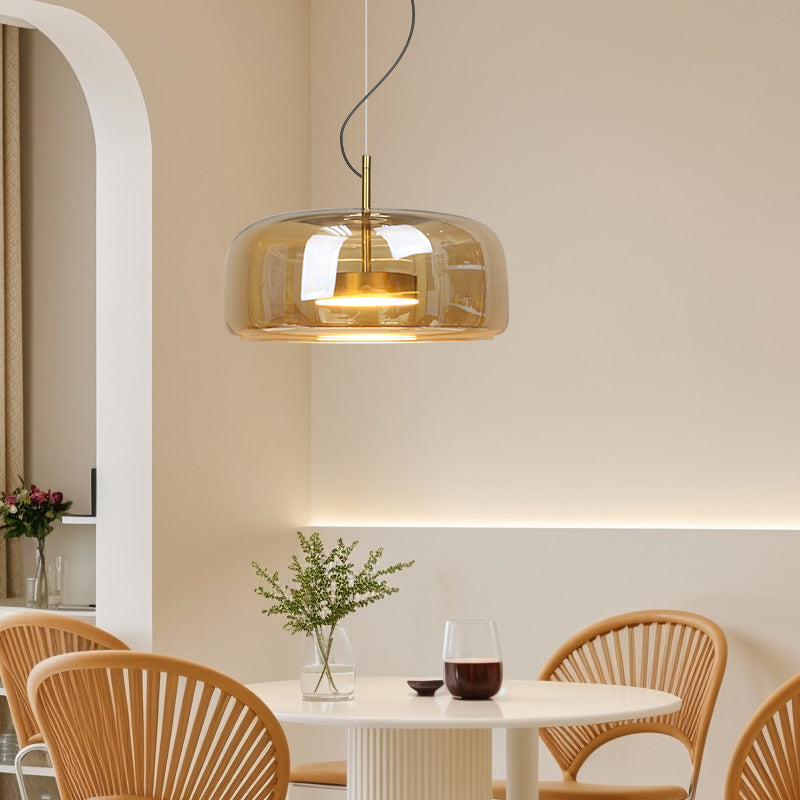 Підвісний світильник бурштиновий D-33 cm Led 9W Amber+Gold Jube 251131-100006753