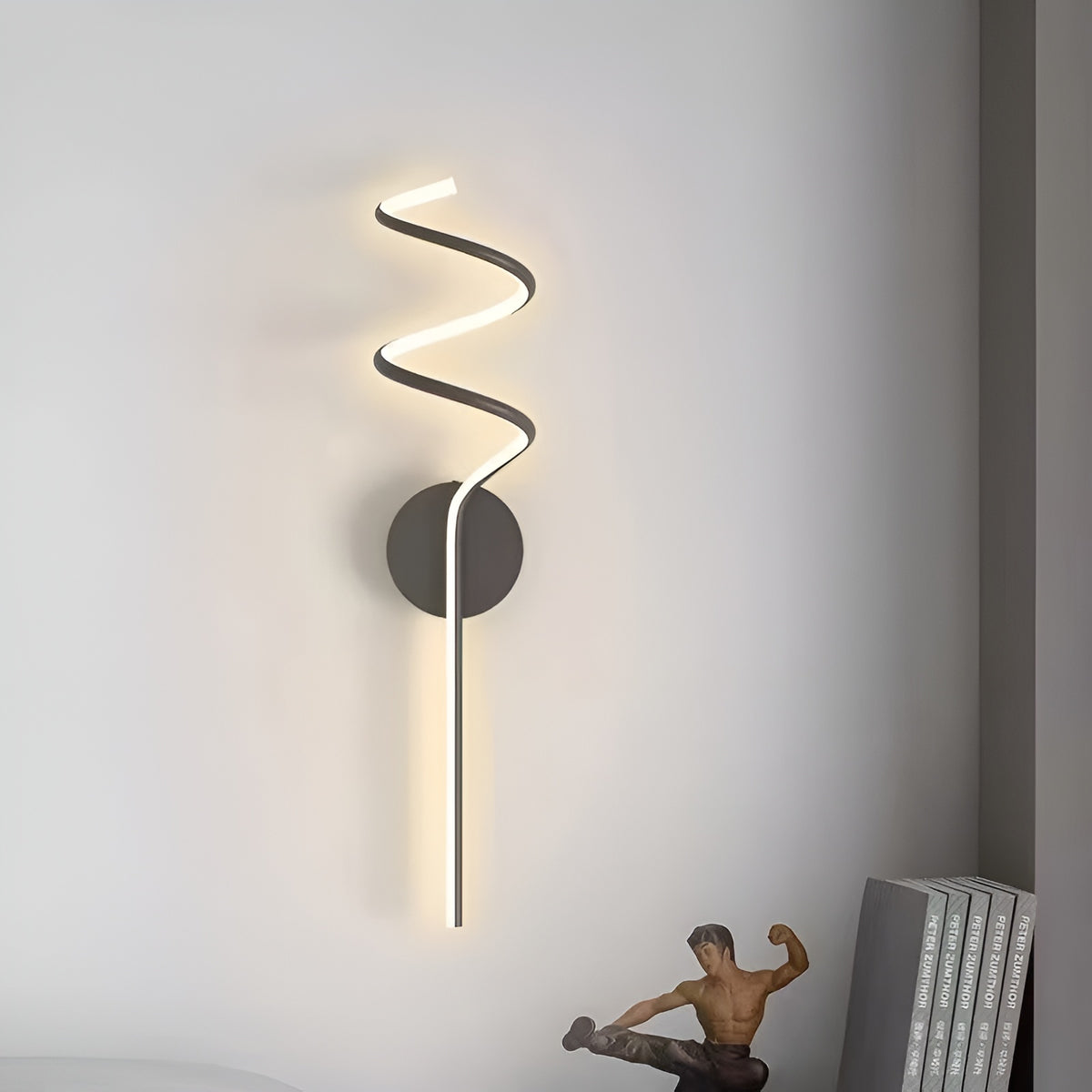 Настінний світильник H-70cm / H-90 cm Led 16W/22W 4000K Black Spiral wave 241080-100003926