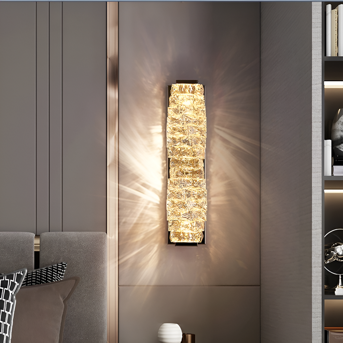 Бра Crystal square 15W H-46cm Gold 250617-100005117