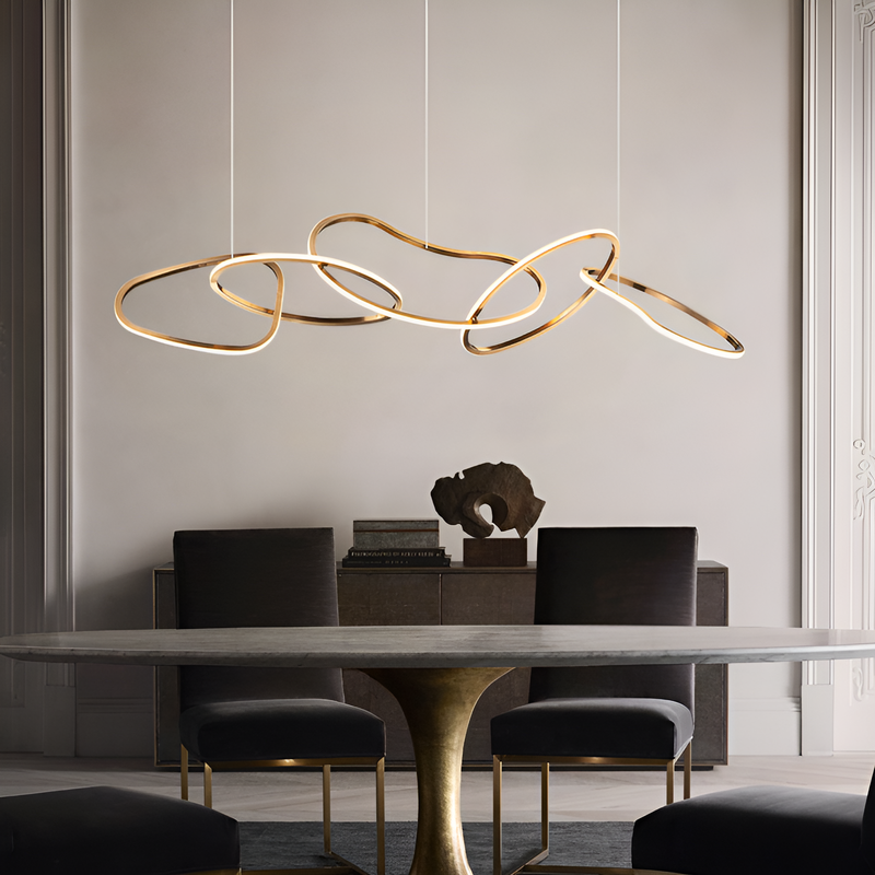Люстра підвісна Circle Gold х5 L-100cm / L-120cm 86W 3000K-6000K 250618-100005043