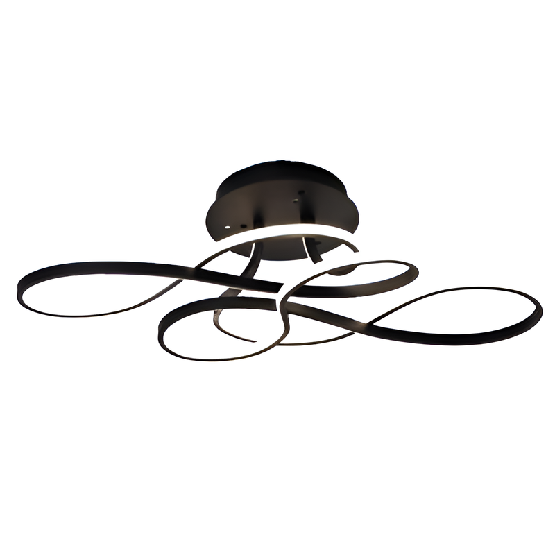 Стельова люстра чорна  хвиляста Led 95W Black Wave 250719-100005655