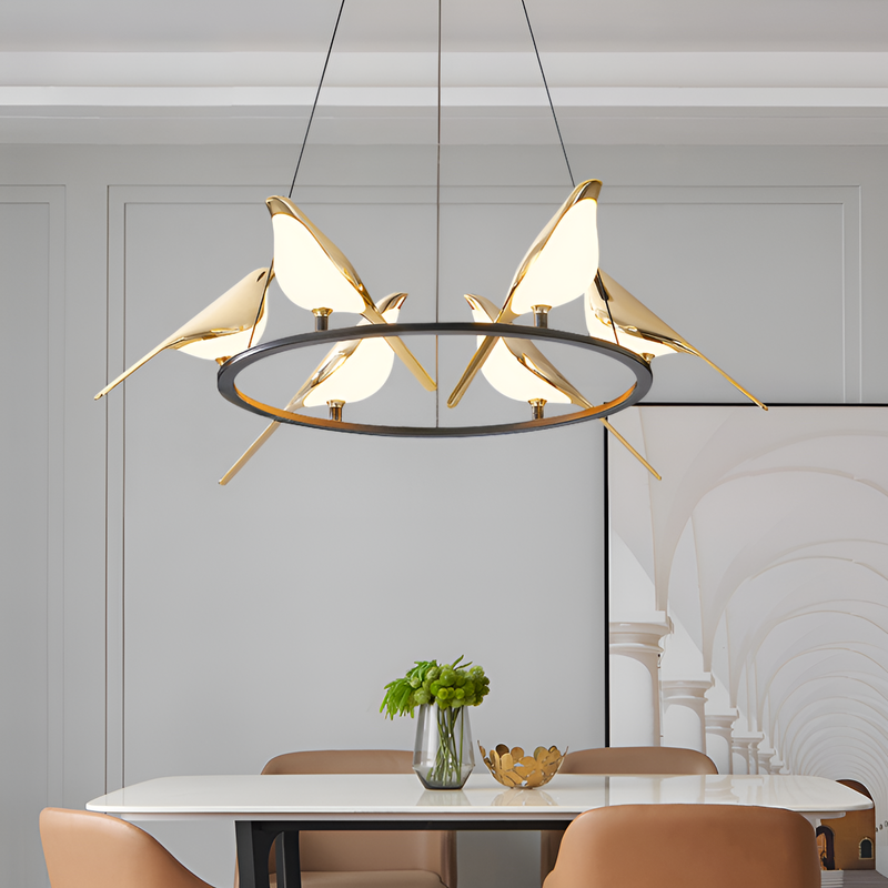Люстра підвісна Birds D-92cm Ledx6 Black+Gold 250635-100005170