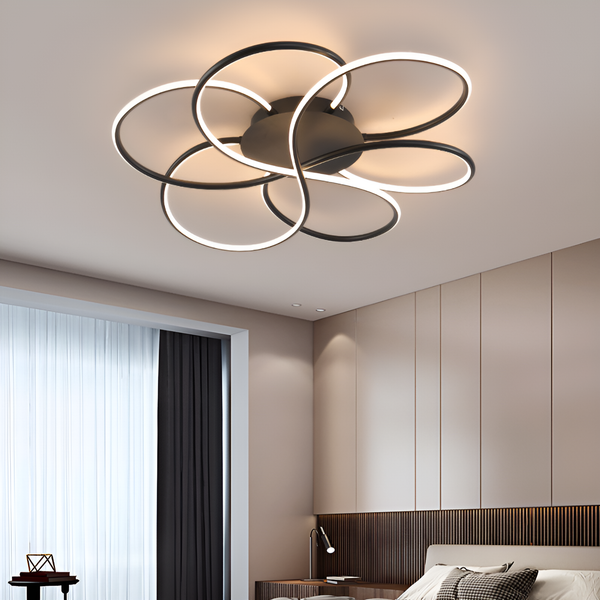 Люстра стельова чорна квітка D-56 cm Led 72W Black Flower 250719-100005687
