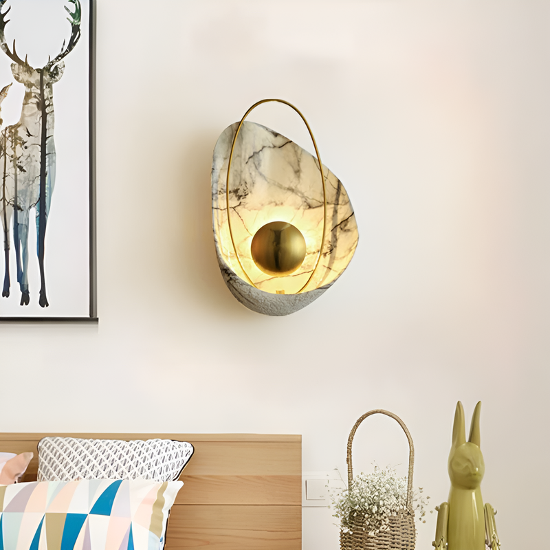 Бра-мушля біла з мармуру H-40 cm Led 5W 3000K White Pearl Wall Marble 250818-100005750