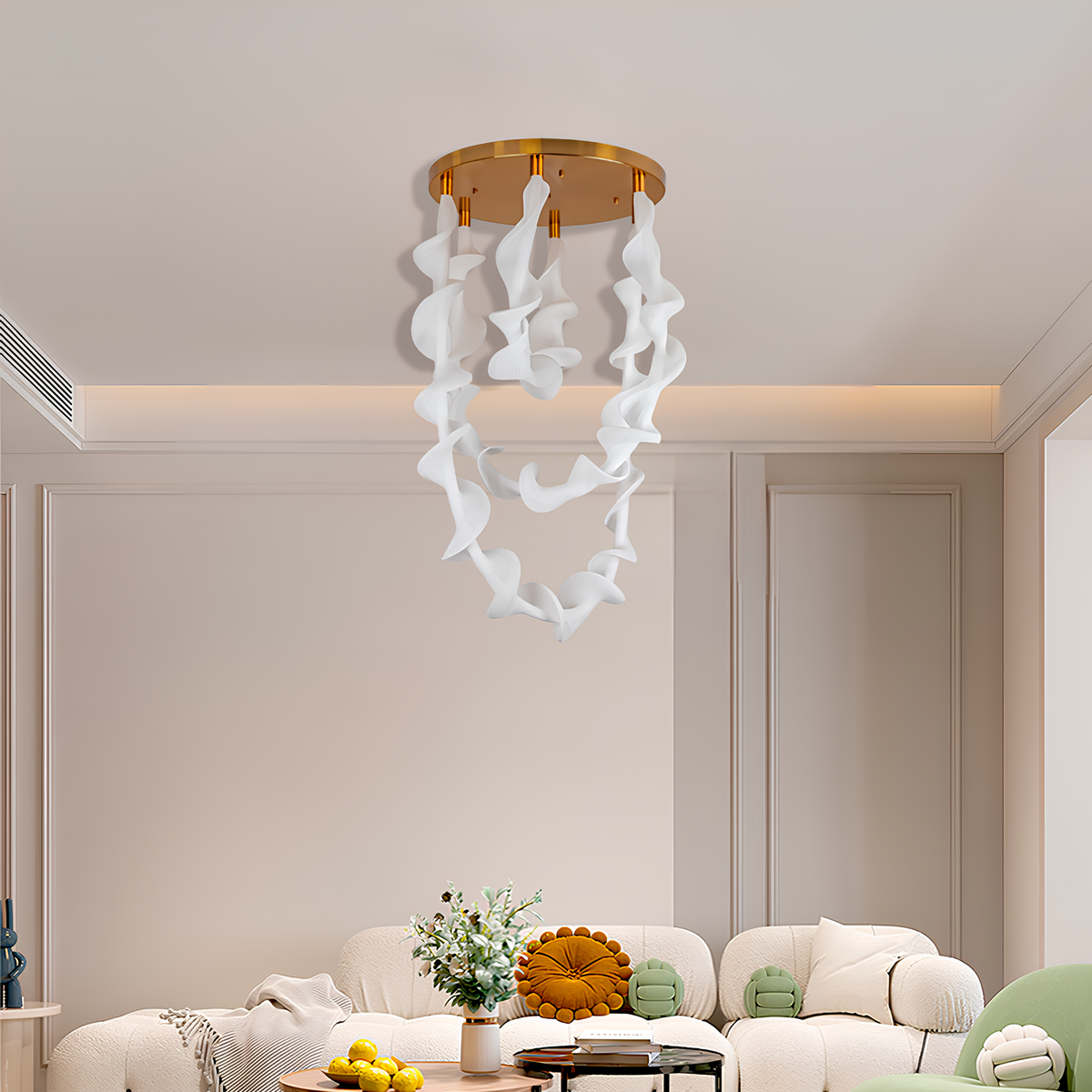 Підвісна люстра Silk H-95 cm 60W 4000K Gold + White 250431-100004310