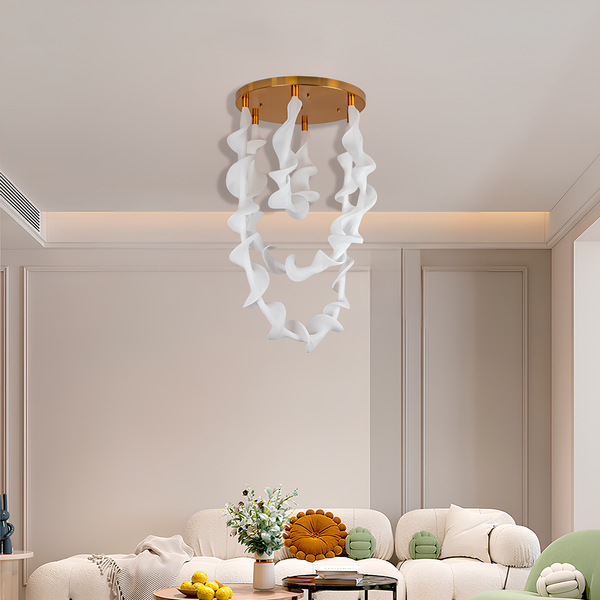 Підвісна люстра Silk H-95 cm 60W 4000K Gold + White 250431-100004310