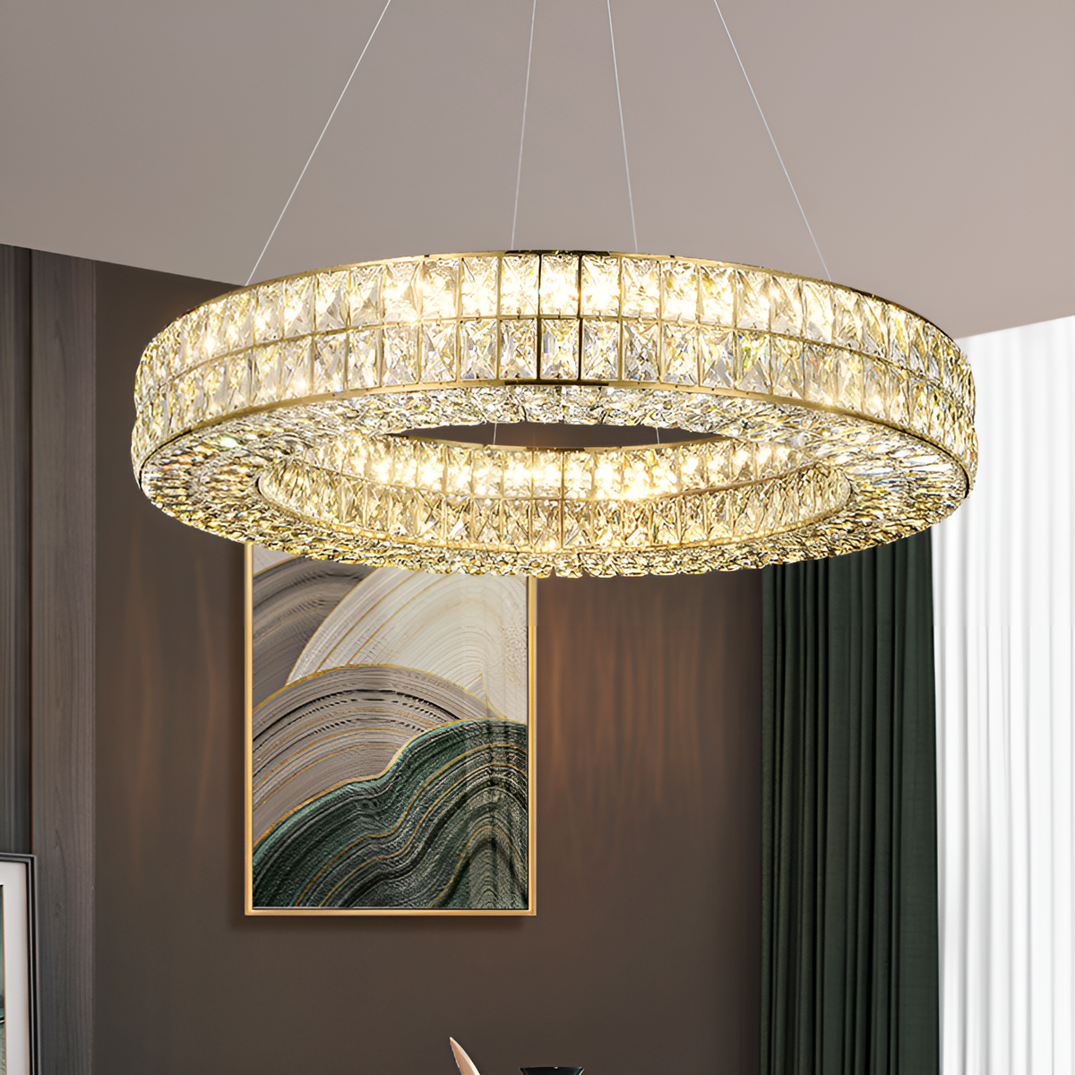 Люстра підвісна Luxury Crystal D-80cm 67W Gold 250617-100005076