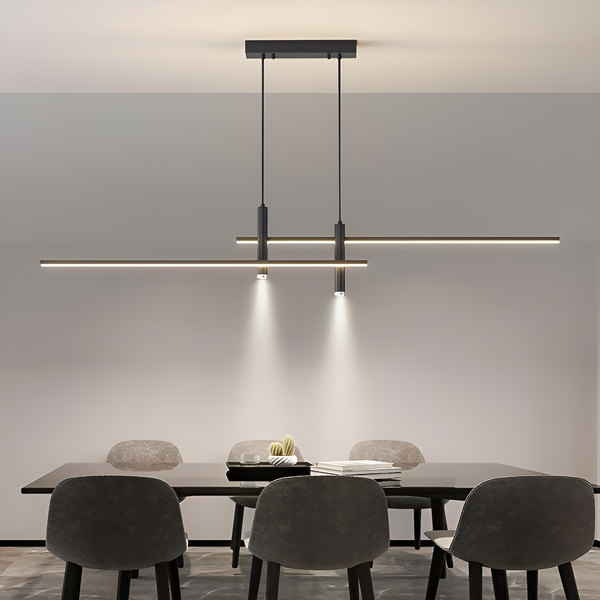 Люстра підвісна чорна L-100/120/150 cm H-100 cm Led 4000K Black Long slim twice 250680-100005367