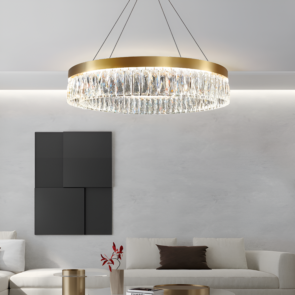 Люстра підвісна Crystal D-60cm / D-80cm Gold 250617-100005082