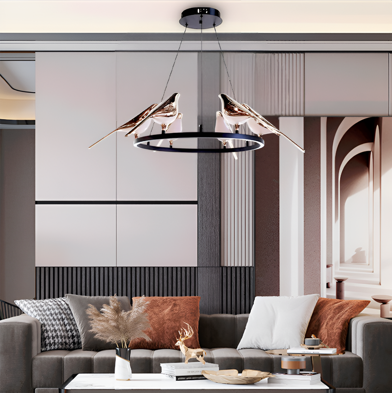 Люстра підвісна Birds D-92cm Ledx6 Black+Chrome 250635-100005171