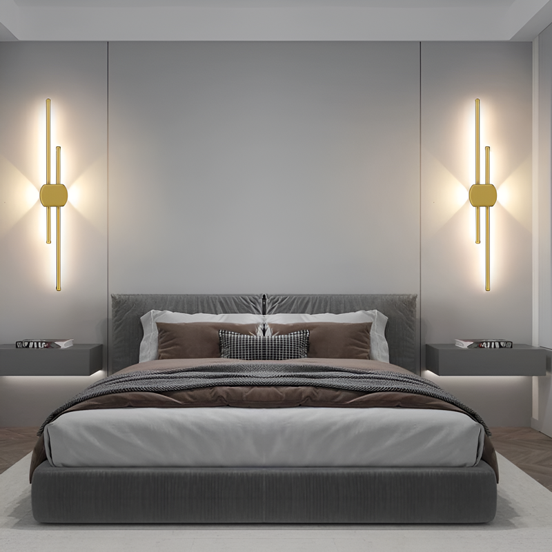 Настінні світильники 2 lines 3000K-6000K H-60 см Led 20W / H-90 см Led 30W / H-120 см Led 40W Gold 250419-100004346