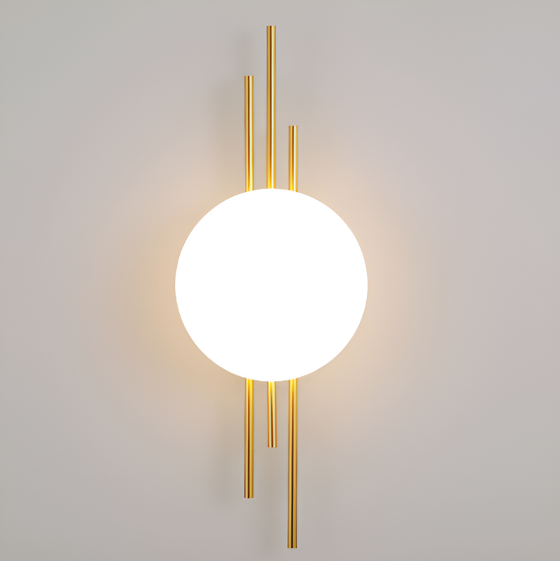 Настінний світильник золотий з білим плафоном H-52 cm Led 7W Gold Trinity ball 250758-100005560