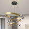 Підвісна потрійна люстра кругла Led Black+Gold Orbits 250835-100005884