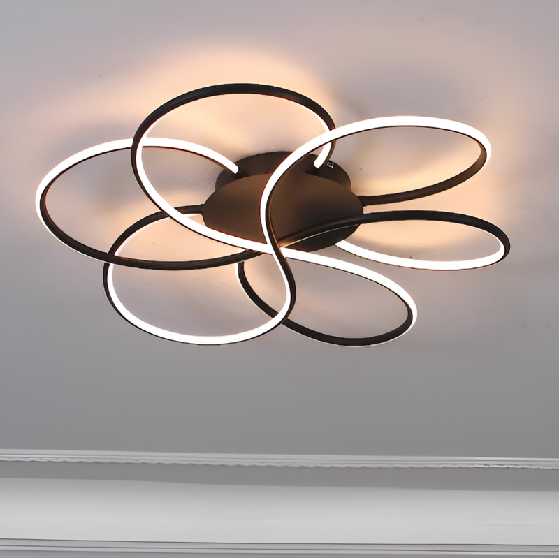 Люстра стельова чорна квітка D-56 cm Led 72W Black Flower 250719-100005687