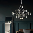 Люстра підвісна срібна з кристалами D-60 cm / D-80 cm Led Chrome Rain 250718-100005677