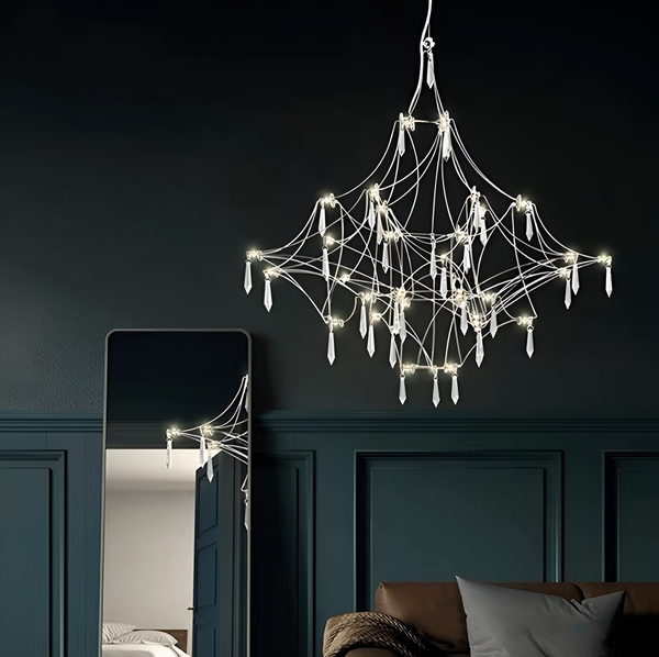Люстра підвісна срібна з кристалами D-60 cm / D-80 cm Led Chrome Rain 250718-100005677