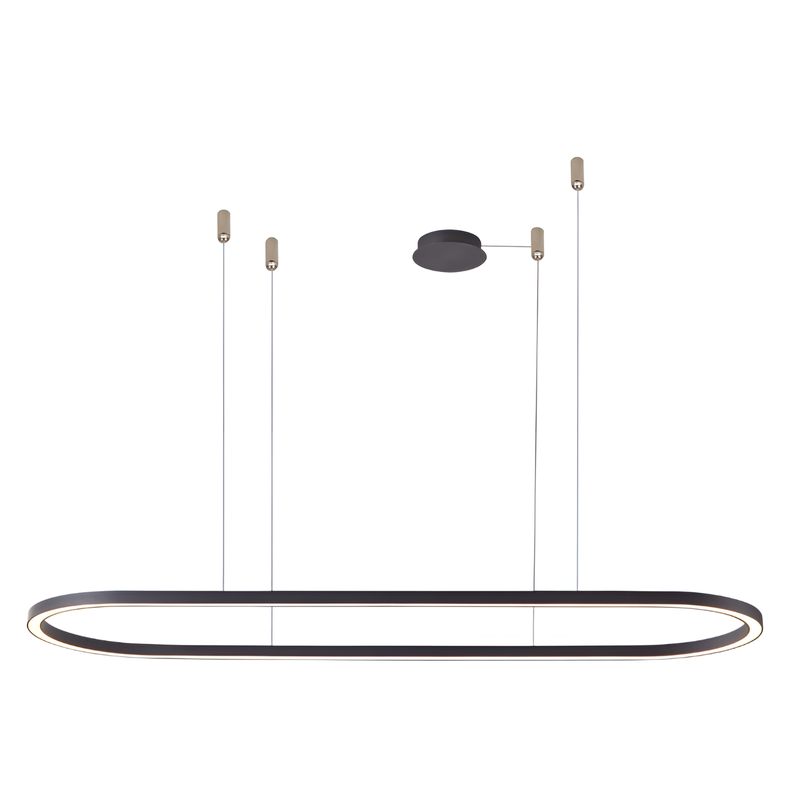 Люстра підвісна чорна видовжена овальна L-150 cm Led 60W 3000K Oval Black 250702-100005663