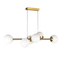 Люстра підвісна золота з білими плафонами L-90 cm E27*6 Gold+White Bollo 250731-100005470