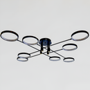 Люстра чорна на 8 кілець L-138 cm H-21 cm Led 60W Black Satellite 250835-100005888