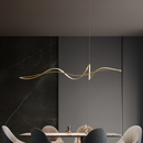 Люстра підвісна золота світлодіодна Хвиля L-120cm/L-100 cm Led 22W/20W Gold Wave 250518-100004772