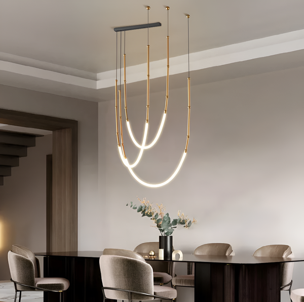 Підвісна люстра Kafie Led Lamp H-100-320 см 54W Gold 250618-100005075