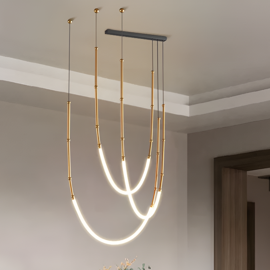 Підвісна люстра Kafie Led Lamp H-100-320 см 54W Gold 250618-100005075
