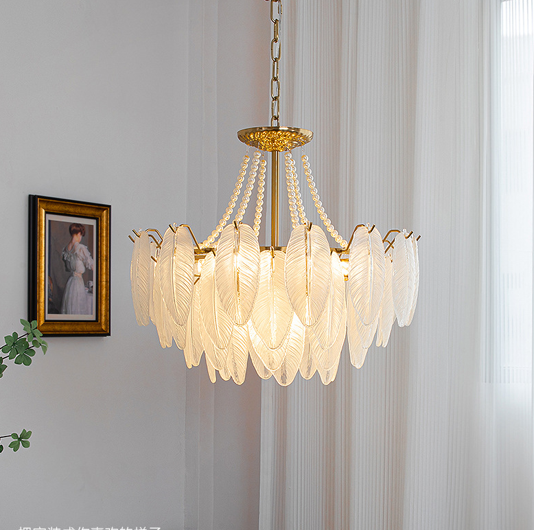 Люстра підвісна Pearl D-50cm Е14х6 White+Gold 250635-100005189
