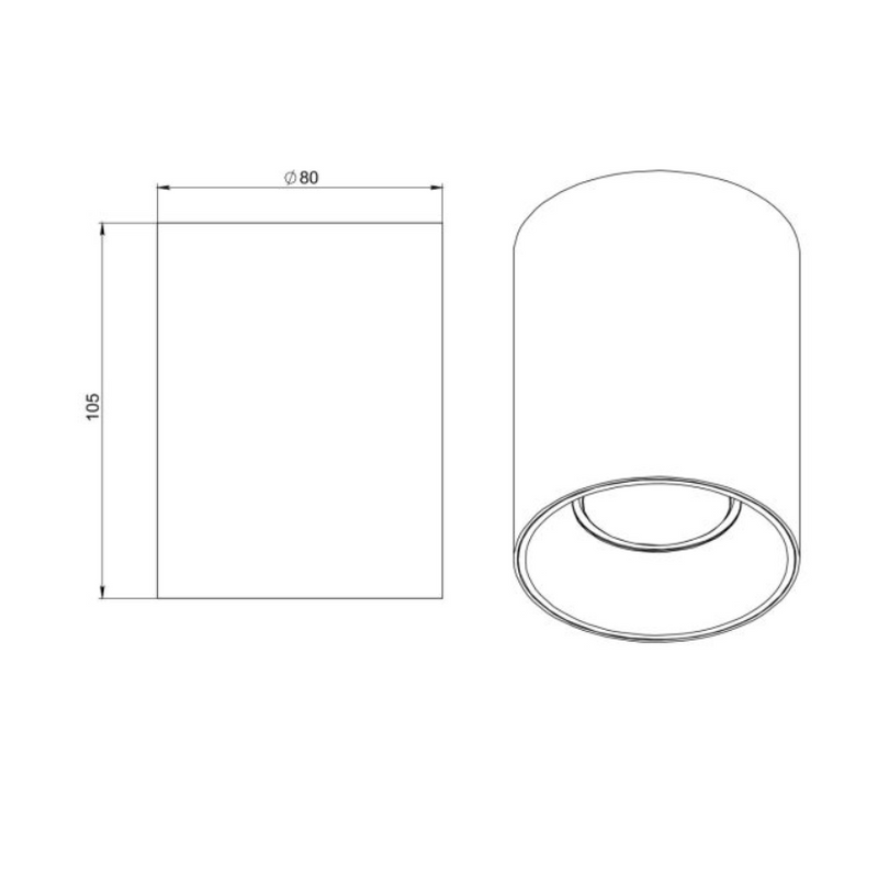 Точковий спот накладний білий з чорним H-10.5 cm D-8 cm GU10 White 250833-100005779