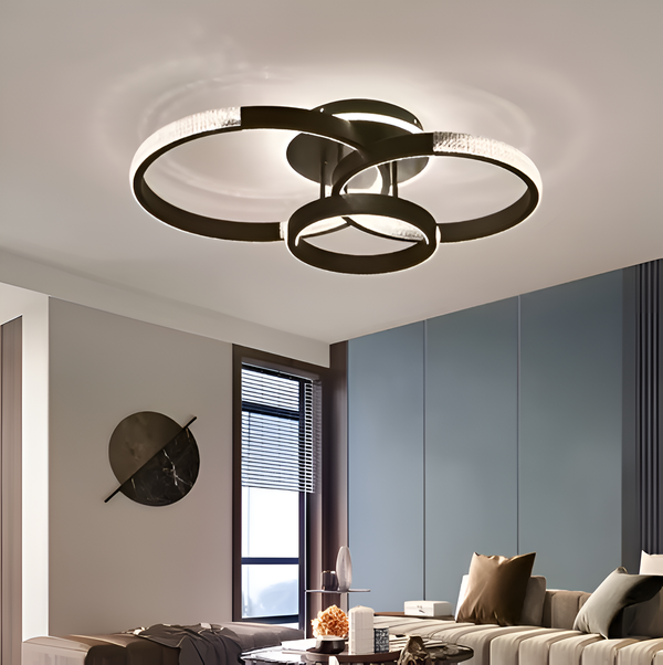 Люстра стельова чорна з камінцями L-72.5 cm Led 90W Black Shine 250762-100005659