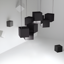Люстра чорна підвісна геометрична куби L-70cm Led 52W Black Cube x8 250618-100005235