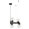 Люстра підвісна чорна з прозорими плафонами D-41 cm E27*4 Black+Clear Bubbles 250731-100005548