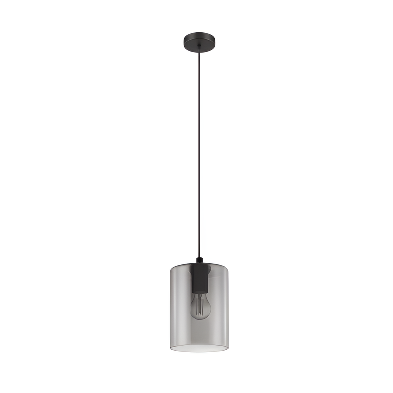 Підвісний світильник скляний графітовий D-16 cm E27 Graphit Smoked Pendant 250766-100005572