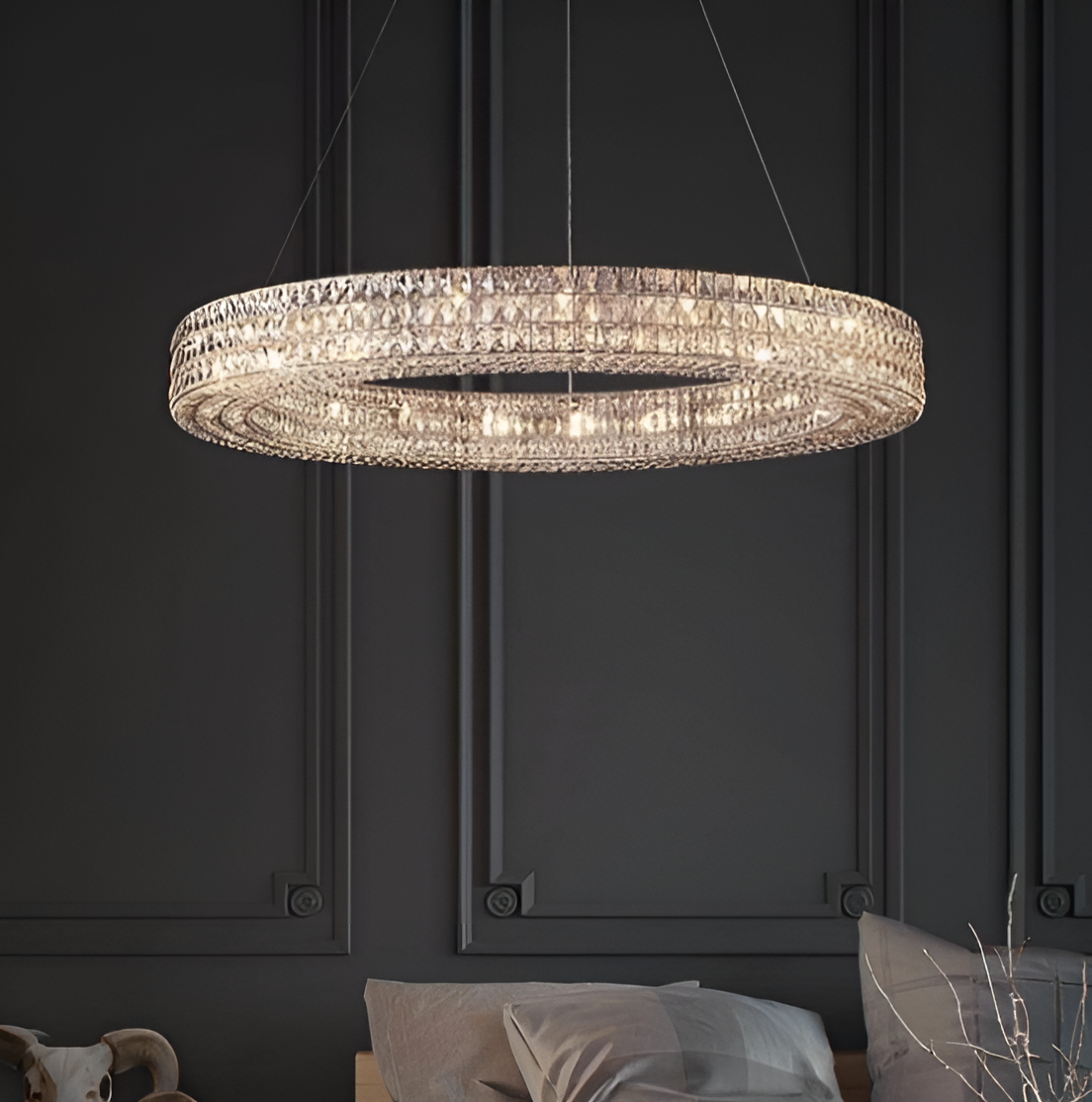 Люстра підвісна Circle D-80cm / D-100cm E14x16 Chrome 250617-100005093