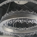 Підвісна подвійна люстра срібна брашована світлодіодна D-40+60 cm Led 248W Silver Ice 250819-100005890