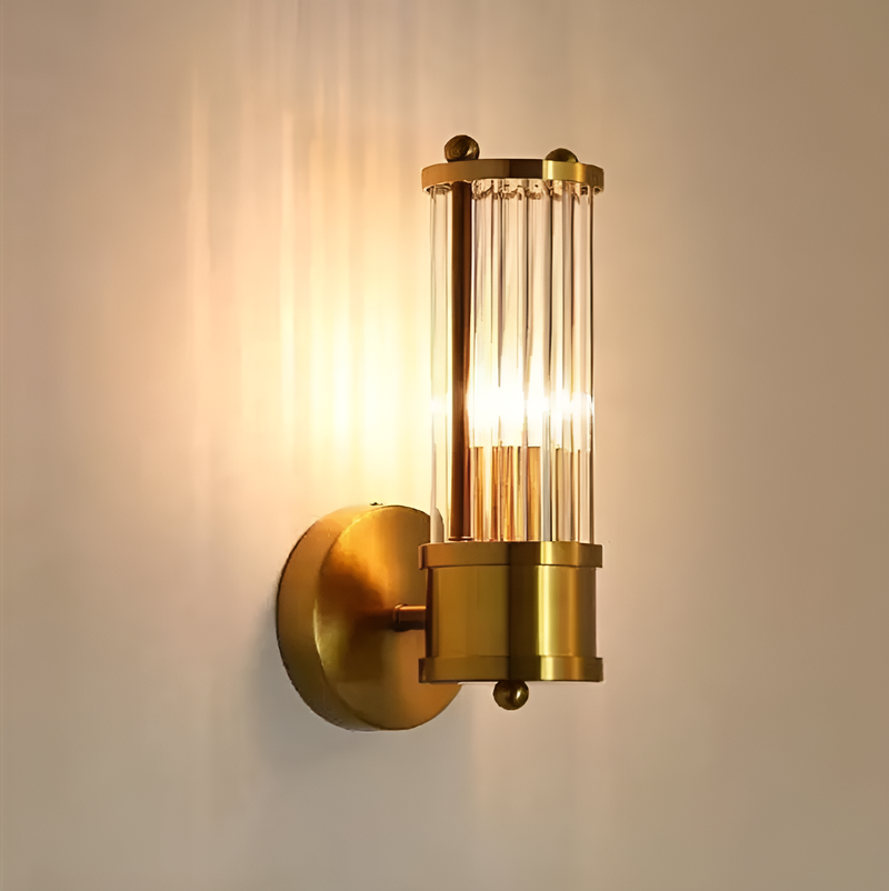 Бра золотий зі скла E14 H-28cm Gold Torch Lamp 250558-100004916
