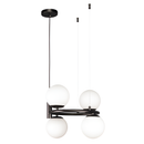 Люстра підвісна чорна з білими плафонами D-41 cm E27*4 Black+White Bubbles 250731-100005632