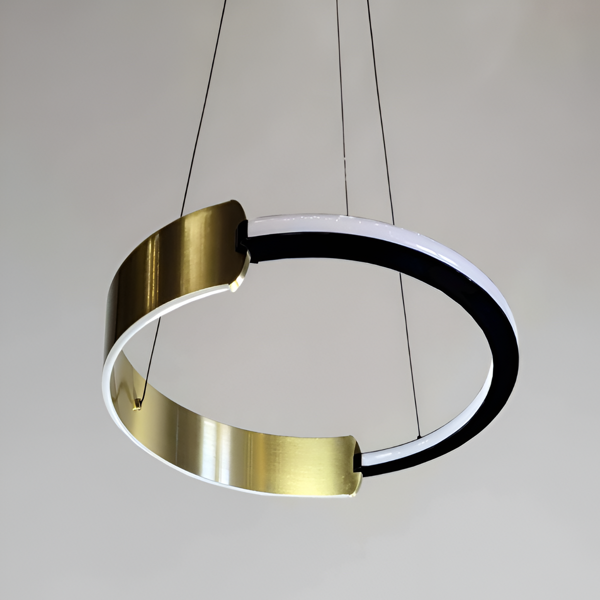 Підвісна люстра кругла D-40 cm Led Black+Gold Orbits 250835-100005885