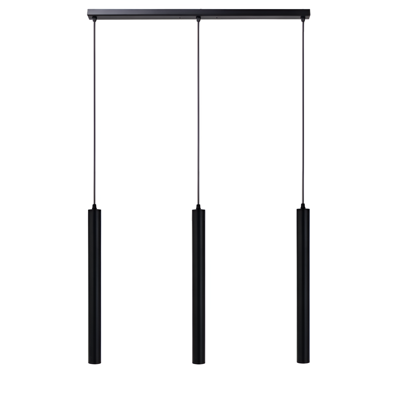 Люстра чорна, підвісні тубуси H-45 cm L-66 cm E14 Black Simple tube 250741-100005697