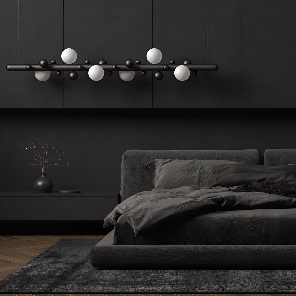Підвісна люстра з шарами L-90cm / L-150 cm Led G9 Lunar 1500 Black 250772-100005422