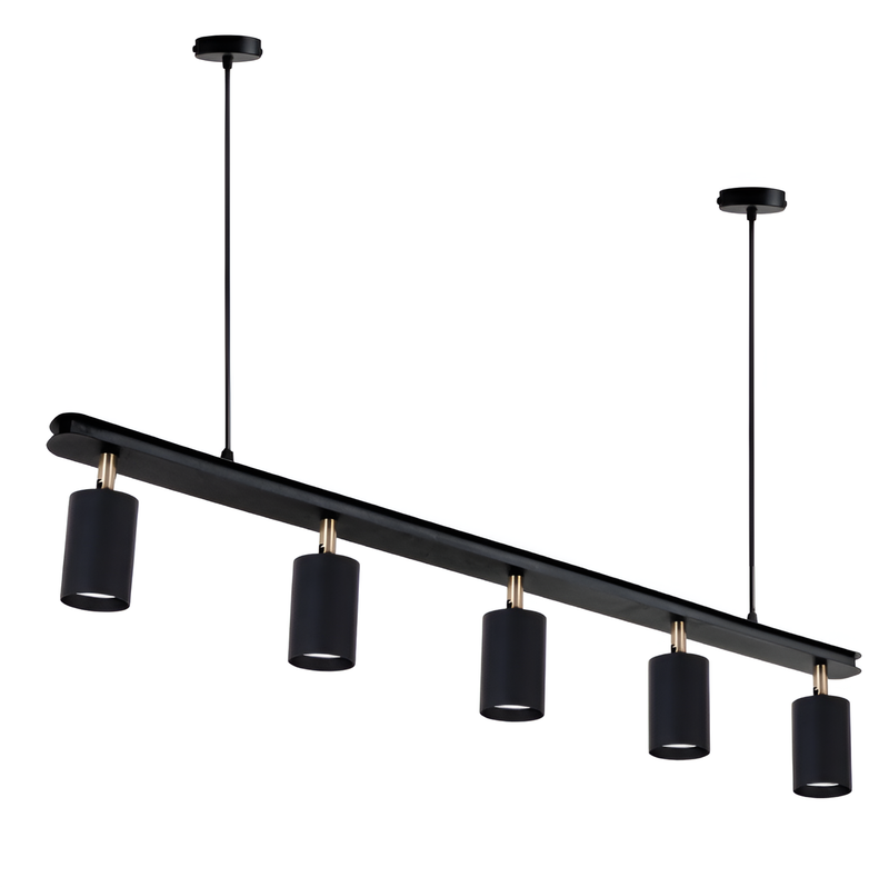 Люстра чорна споти з золотими ніжками L-90 cm GU10 Black+Gold Accents 250741-100005705