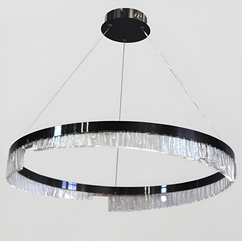 Люстра підвісна чорна кругла D-60 cm Led 50W Black Circle ice 250835-100005881