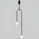 Підвісний світильник чорний з білими плафонами H-114 cm G9*2 W-25 cm Black Faro Bollo 250631-100005364