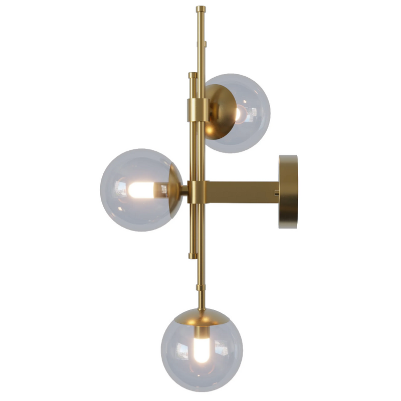 Настінний світильник золотий з прозорим плафоном Gold+Clear Bollo 250733-100005590