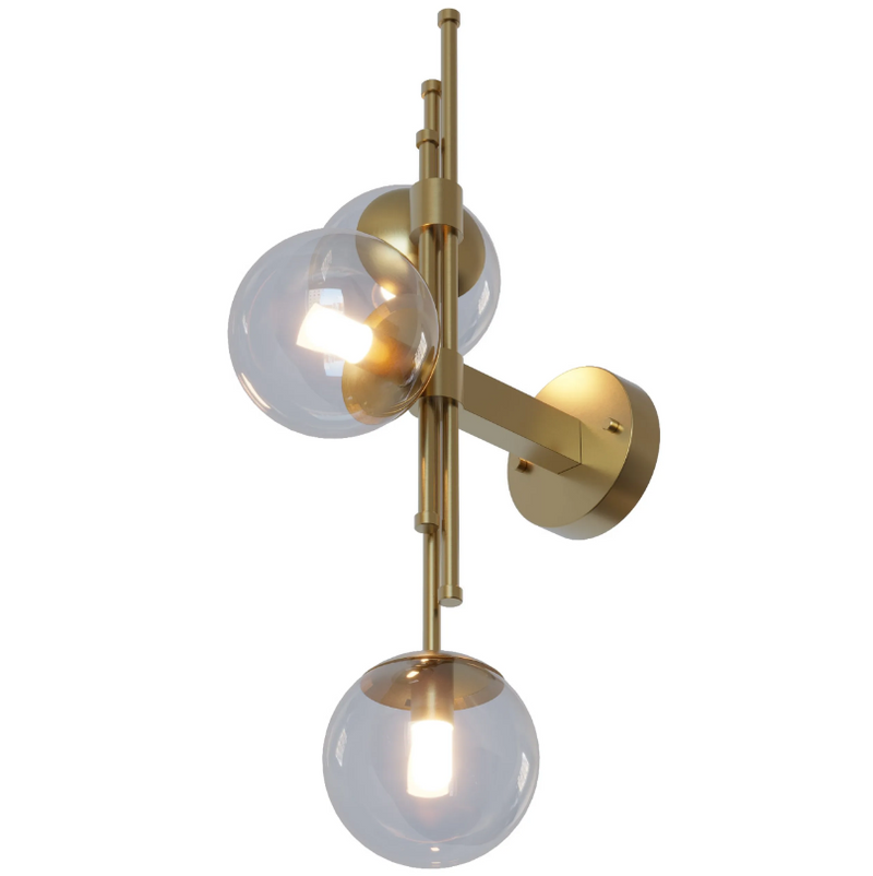 Настінний світильник золотий з прозорим плафоном Gold+Clear Bollo 250733-100005590