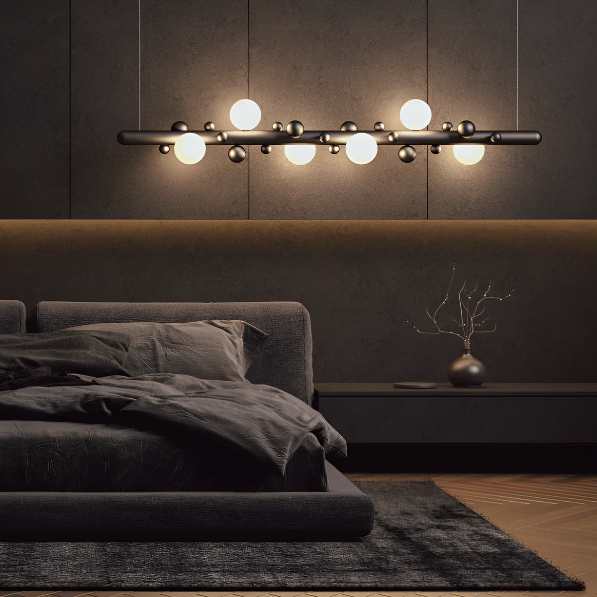 Підвісна люстра з шарами L-90cm / L-150 cm Led G9 Lunar 1500 Black 250772-100005422