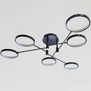 Люстра чорна на 6 кілець L-95 cm H-20.7 cm Led 45W Black Satellite 250835-100005887
