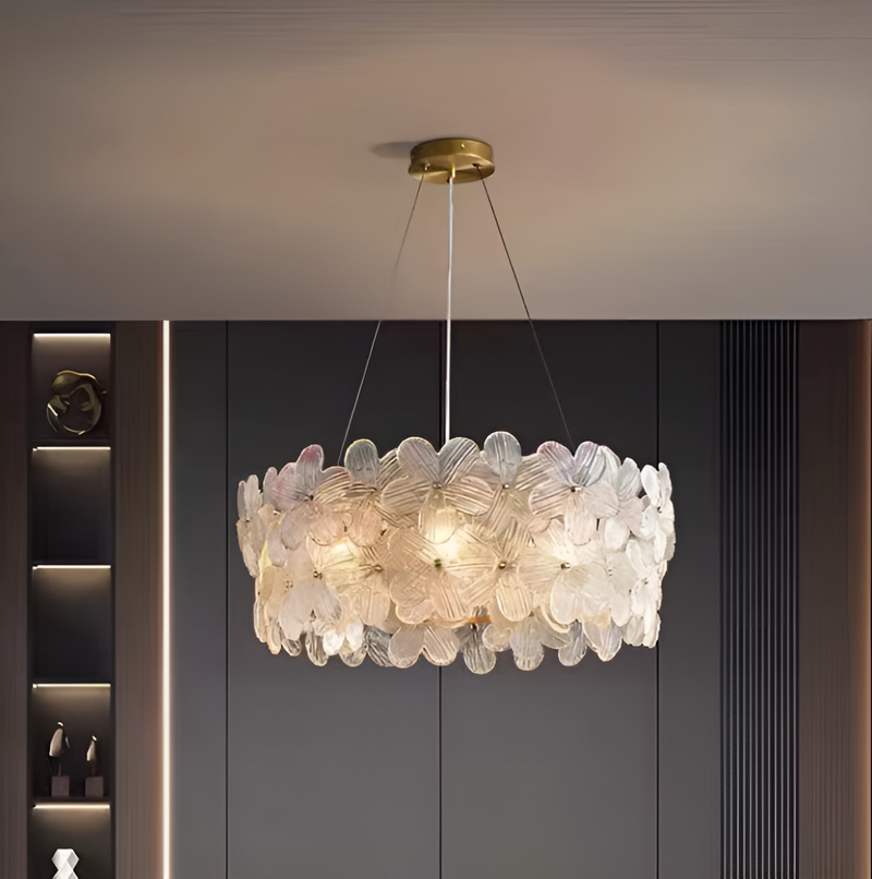 Люстра золота підвісна декоративна Квітка D-60cm E14x8 Gold Flower 250617-100005085