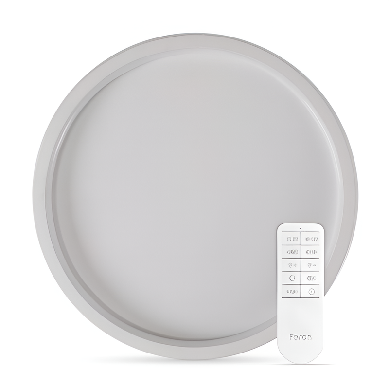 Ультратонка стельова біла кругла люстра з пультом керування D-50 cm Led 90W White Rondo 250864-100005734