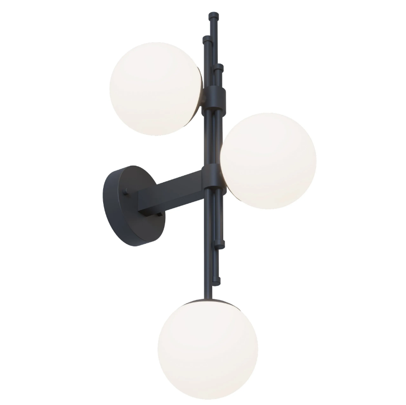 Настінний світильник чорний з білими плафономи Black+White Bollo 250733-100005592